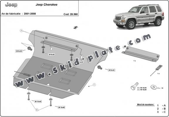 Steel skid plate for Jeep Cherokee - KJ