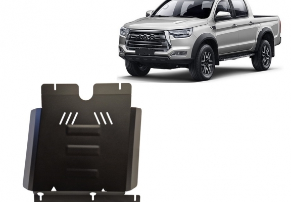 Steel gearbox skid plate for Jac T8