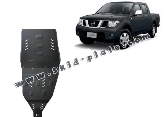 Steel gearbox skid plate for Nissan Navara D40
