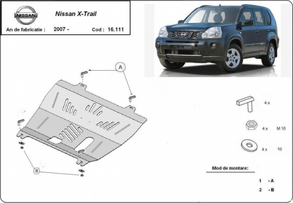 Steel skid plate for Nissan X-Trail T31