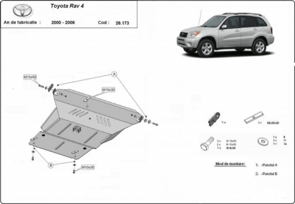 Steel skid plate for Toyota Rav4