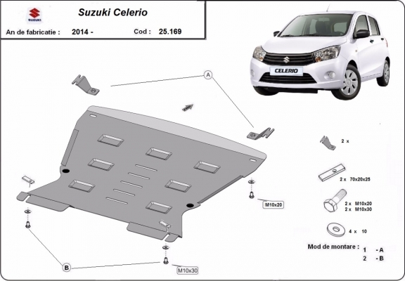 Steel skid plate for Suzuki Celerio