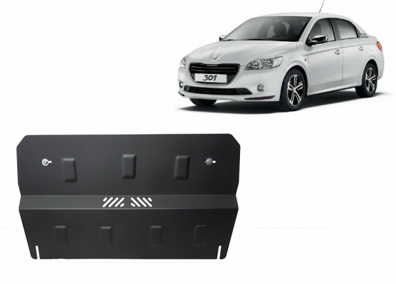 Steel skid plate for the protection of the engine and the gearbox for Peugeot 301