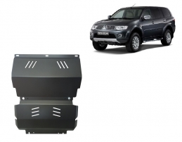 Steel skid plate for the protection of the engine and the radiator for Mitsubishi Pajero Sport 2
