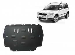 Steel skid plate for the protection of the engine and the gearbox for Skoda Yeti