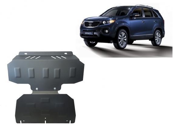 Steel skid plate for the protection of the engine and the radiator for Kia Sorento