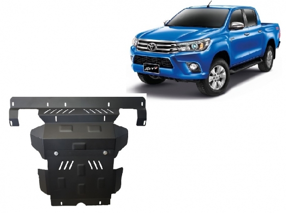 Steel skid plate for the protection of the engine and the radiator for Toyota Hilux Revo