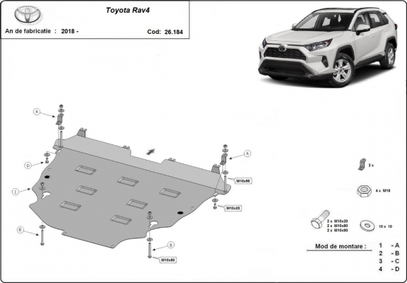 Steel skid plate for Toyota Rav4