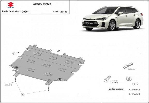 Steel skid plate for Suzuki Swace