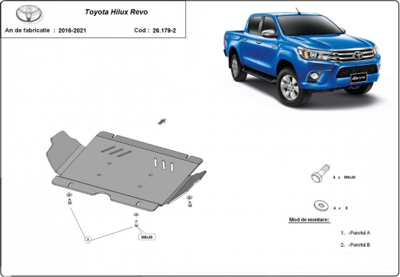 Aluminum skid plate for Toyota Hilux Revo