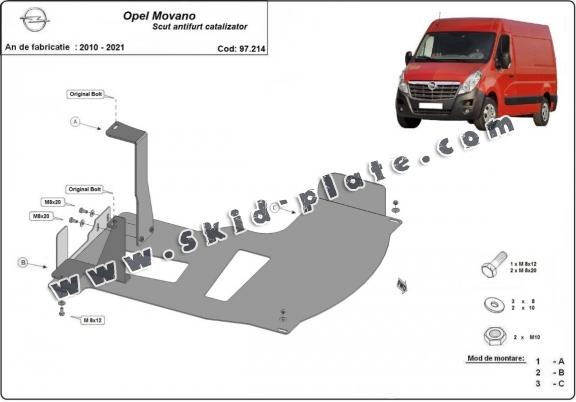 Steel catalytic converter plate/cat lock for Opel Movano B 