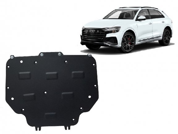 Steel gearbox skid plate for Audi Q8