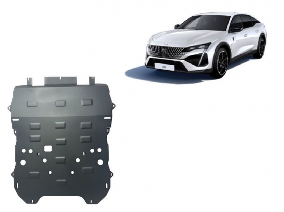 Steel skid plate for Peugeot 408
