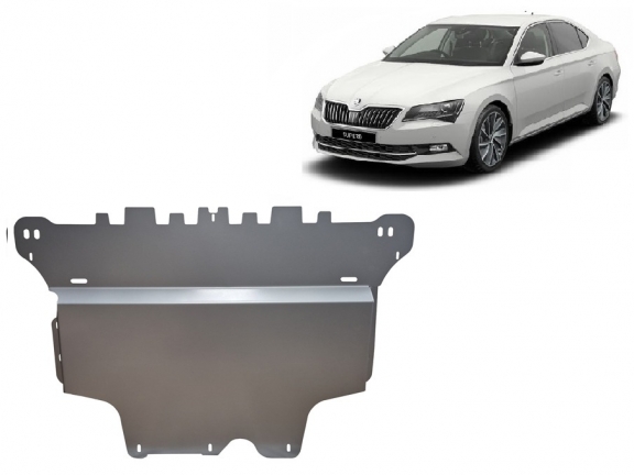 Aluminum skid plate for Skoda Superb III