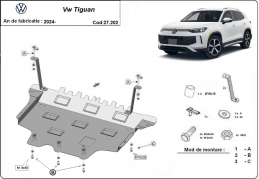 Steel skid plate for Volkswagen Tiguan