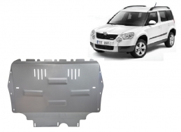 Aluminum skid plate for the protection of the engine and the gearbox for Skoda Yeti