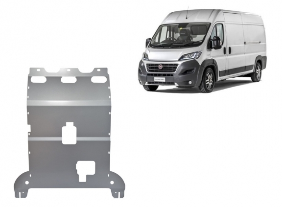 Aluminum skid plate for Fiat Ducato