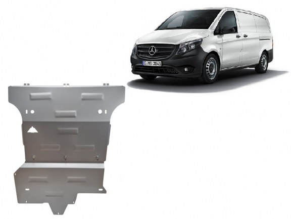 Aluminum skid plate for Mercedes Vito W447, 4x4