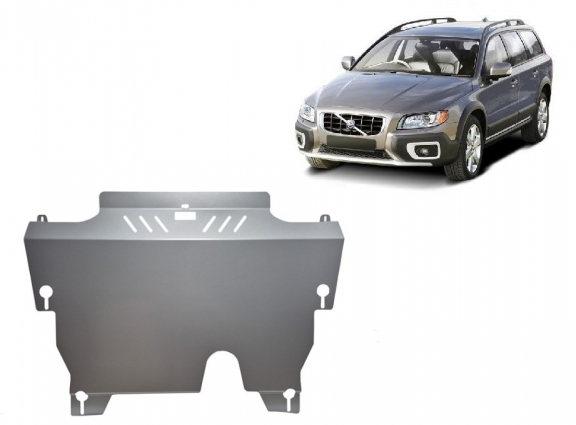 Aluminum skid plate for the protection of the engine and the gearbox for Volvo XC70