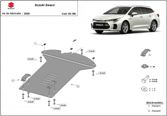 Steel catalytic converter plate/cat lock for Suzuki Swace