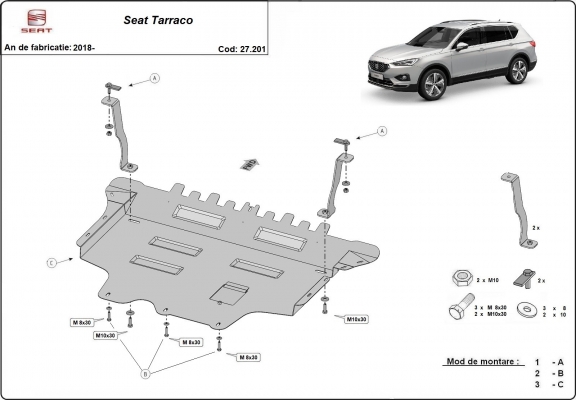 Steel skid plate for Seat Tarraco