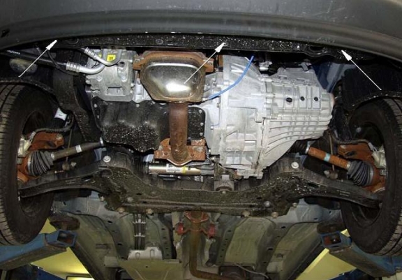 Steel skid plate for Ford Transit Connect