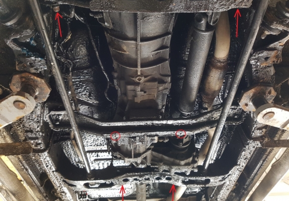 Steel gearbox skid plate for Nissan Terrano II 