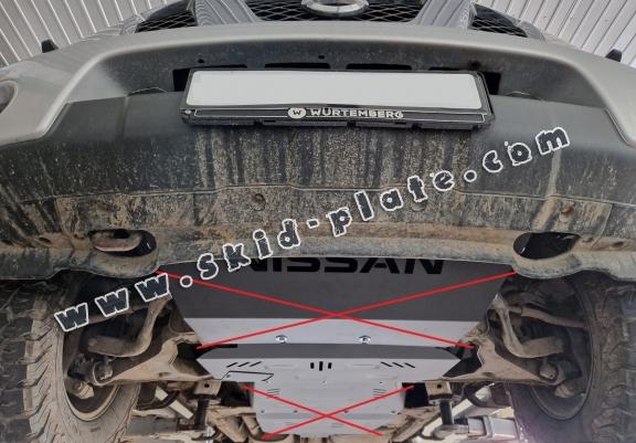 Steel skid plate for Nissan Navara D40
