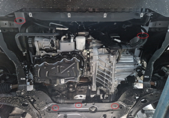 Galvanized steel skid plate for Volkswagen Transporter T7