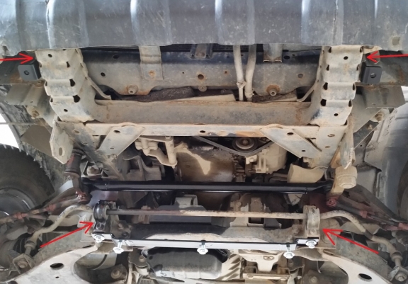 Steel skid plate for the protection of the engine and the radiator for Nissan Pick Up