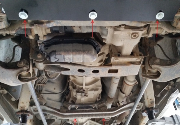 Steel gearbox skid plate for Nissan Navara D22