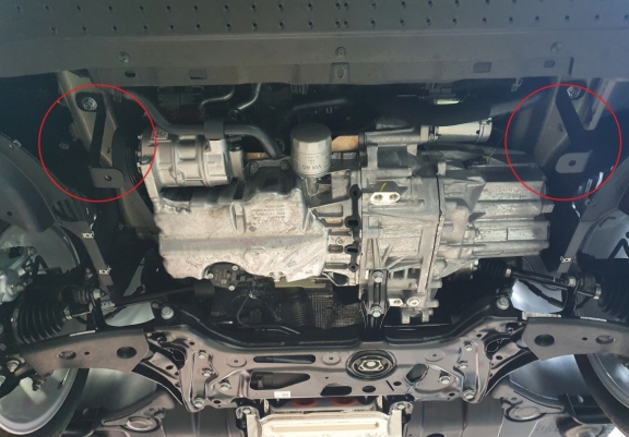 Steel skid plate for VW Passat