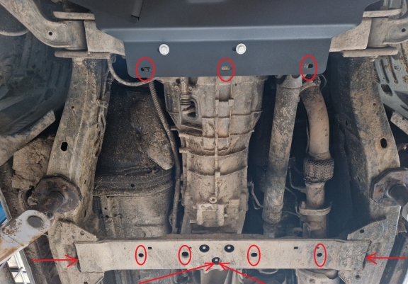 Aluminum gearbox skid plate for Nissan Navara