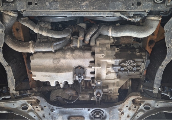 Aluminum skid plate for Skoda Superb II