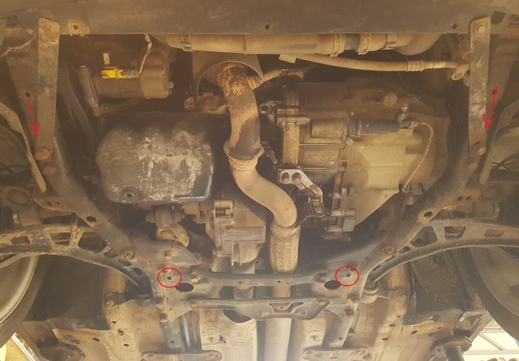 Steel skid plate for the protection of the engine and the gearbox for Mini Countryman R60