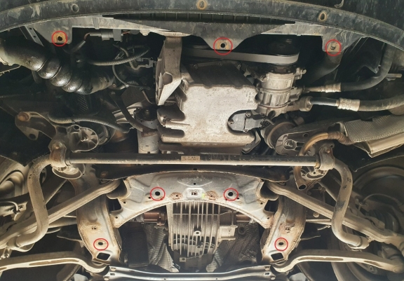 Steel skid plate for Audi A6