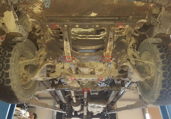 Steel gearbox skid plate for Toyota Hilux Revo