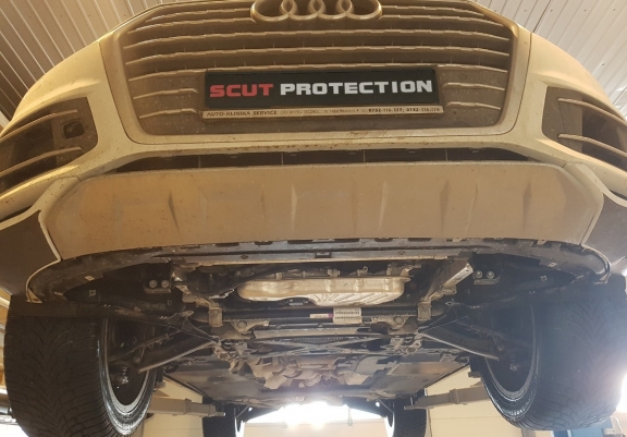 Steel gearbox skid plate for VW Touareg