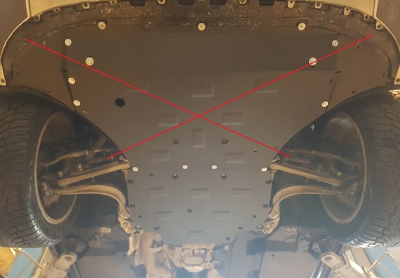 Steel gearbox skid plate for VW Touareg