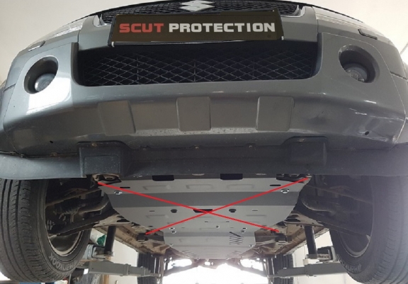 Steel gearbox and transfer case skid plate for Suzuki Grand Vitara 2