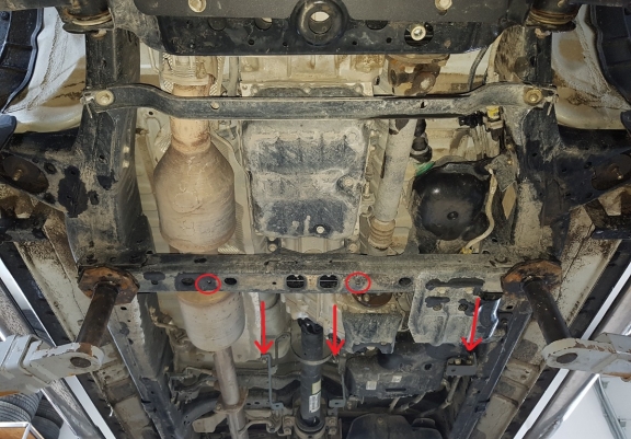 Steel gearbox skid plate for Toyota Hilux Revo