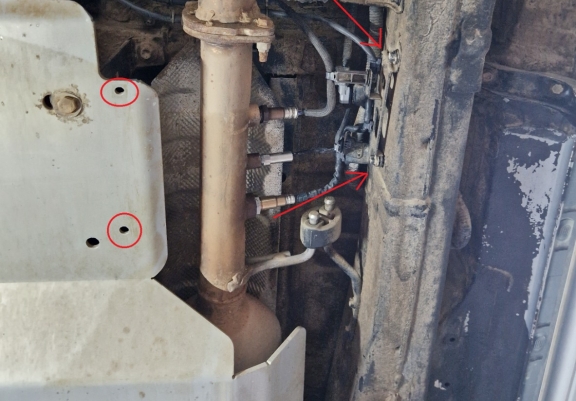 Steel DPF sensor skid plate  for Toyota Hilux