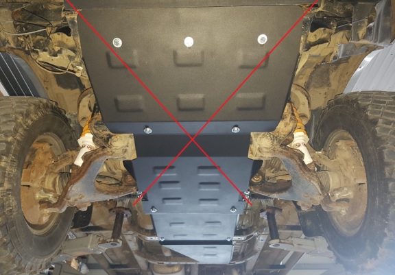 Steel gearbox skid plate for Toyota Land Cruiser J90