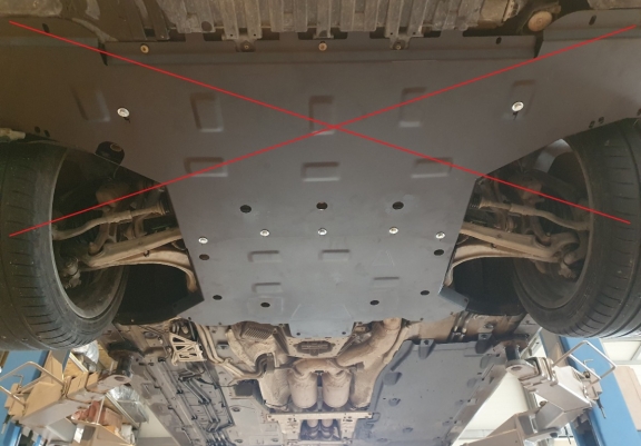 Steel gearbox skid plate for Audi A8