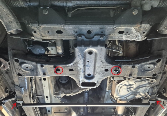 Steel gearbox and differential skid plate for Volkswagen Amarok -  V6 automat
