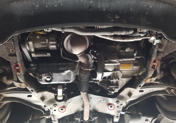 Steel skid plate for the protection of the engine and the gearbox for Mini Cooper R56