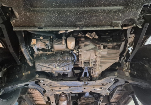 Aluminum skid plate for Ford Transit FWD