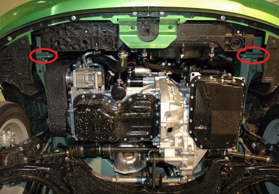 Steel skid plate for Mazda 2