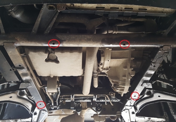 Steel skid plate for the protection of the engine and the gearbox for Mercedes Vito