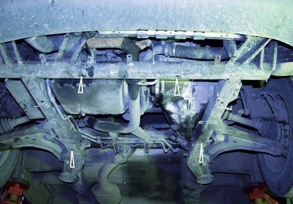 Steel skid plate for the protection of the engine and the gearbox for Mercedes Vito